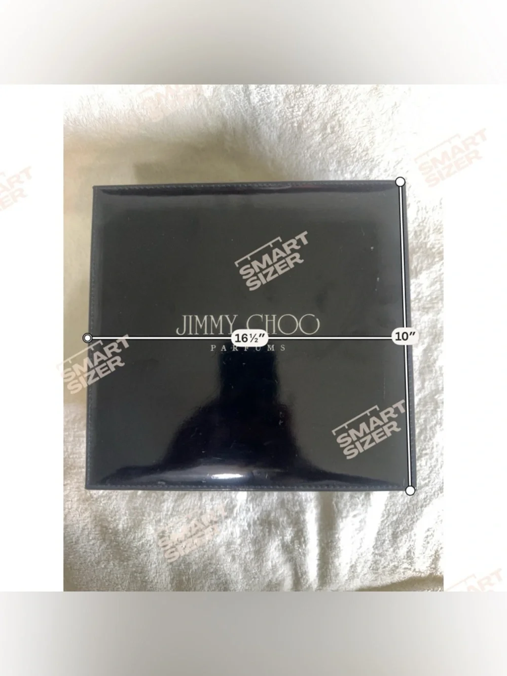 Jimmy Choo Parfums Black Patent Jewelry Box Vanity Case Makeup Mirror Storage